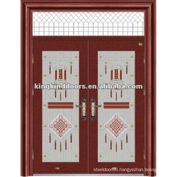 Double Security Door With Windows KKDFB-8009 With CE,BV,TUV,SONCAP